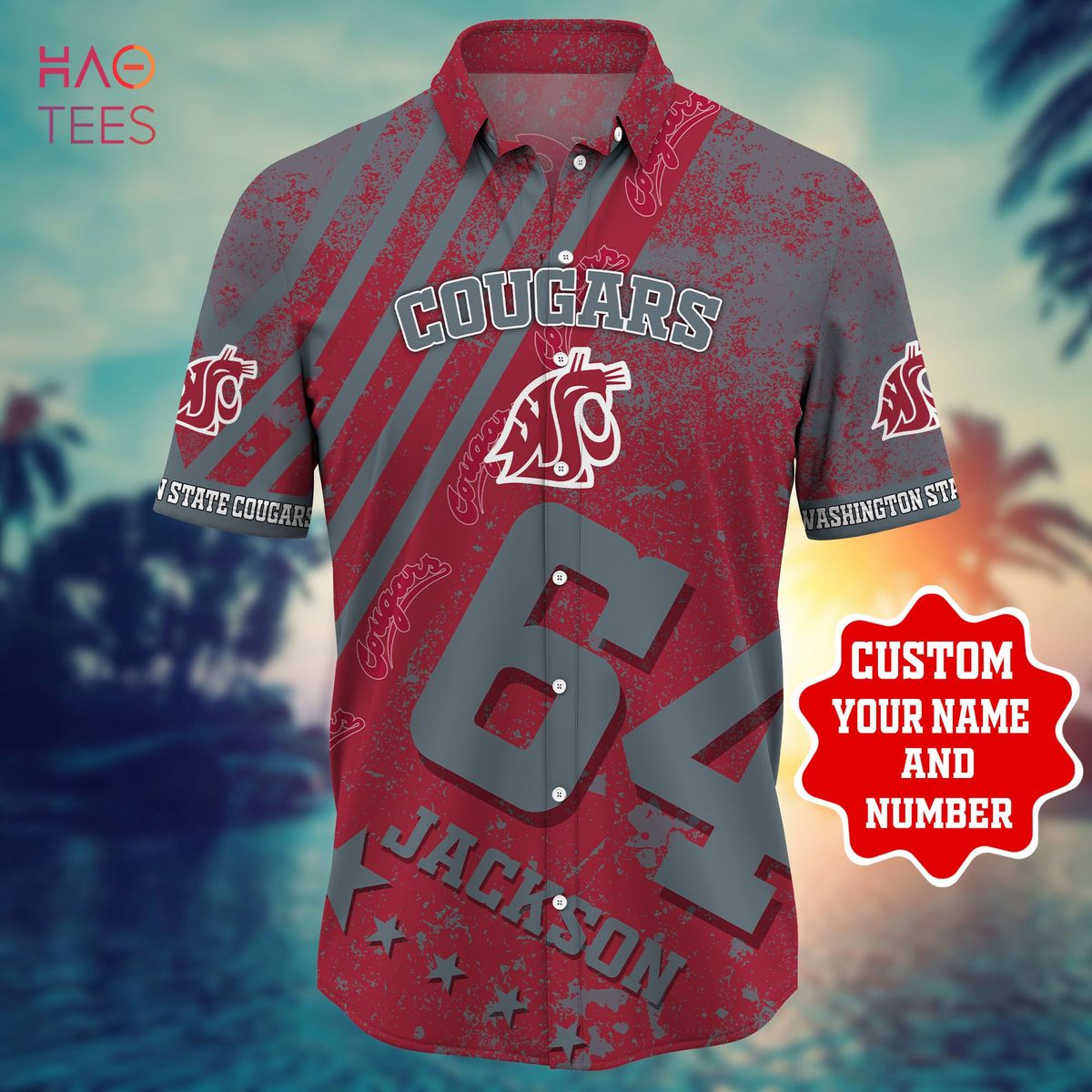 Washington State Cougars Personalized Hawaiian Shirt