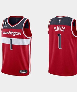 Washington Wizards 1 Johnny Davis 2022-23 Icon Edition Red Men Jersey