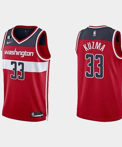 Washington Wizards 33 Kyle Kuzma 2022-23 Icon Edition Red Men Jersey
