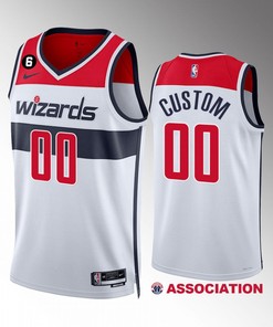 Washington Wizards Custom 00 White Association Edition Men Jersey 2022-23 Swingman
