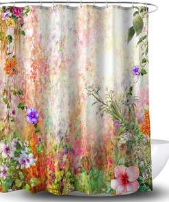 Watercolor Abstract Flowers Meadow Floral Garden Shower Curtain - Bring Nature into Your Bathroom