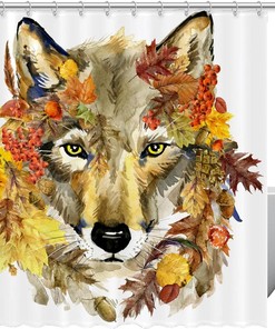 Watercolor Painting Wolf Shower Curtain - Beautiful Addition to Your Bathroom Decor