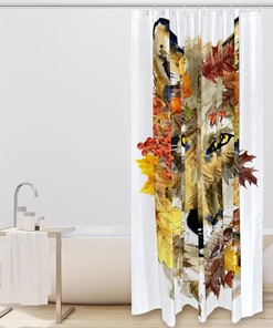 Watercolor Painting Wolf Shower Curtain - Beautiful Addition to Your Bathroom Decor