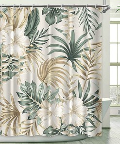 Watercolor Pink Flowers Shower Curtain for Botanical Bathroom Decor