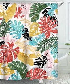Watercolor Pink Flowers Shower Curtain for Botanical Bathroom Decor