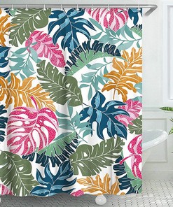 Watercolor Pink Flowers Shower Curtain for Botanical Bathroom Decor