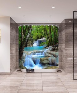 Waterfall Shower Curtain - Heavy Duty and Modern for Your Bathroom Decor