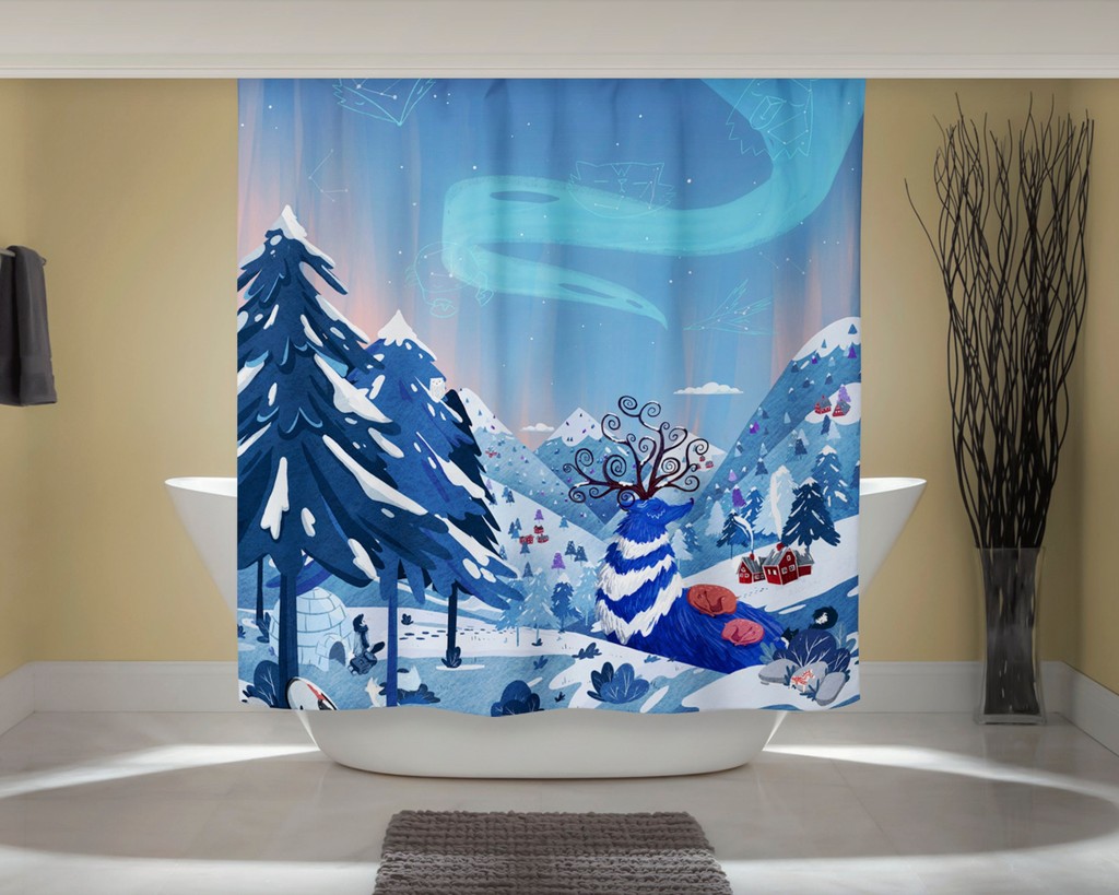Waterproof Christmas Shower Curtain featuring Australia Perfect for