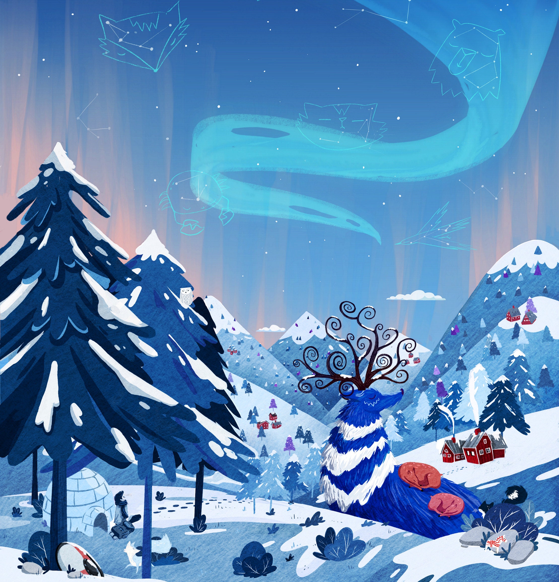 Waterproof Christmas Shower Curtain featuring Australia Perfect for