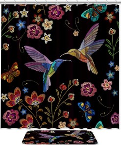 Waterproof Hummingbirds Shower Curtain for Bathroom