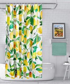 Waterproof Lemon Shower Curtain - Fabric for Bathroom Home Decor 