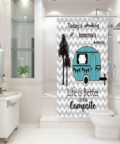Waterproof Small Shower Curtain for RV Camper Bathroom Decor