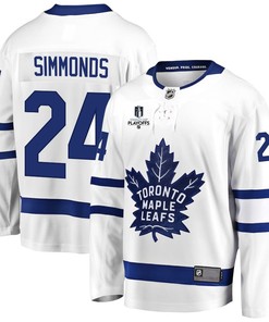 Wayne Simmonds 24 Toronto Maple Leafs Stanley Cup 2023 Playoffs Patch Away Breakaway Men Jersey - White