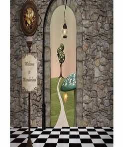 Welcome to Wonderland Mushroom Printed Stall Shower Curtain, Multicolor Bathroom Decor 