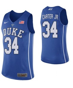 Wendell Carter Jr. 34 Duke Blue Devils Elite Basketball Men Jersey - Blue