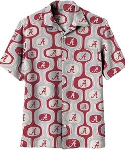 Wes And Willy Mens College Cabana Boy Retro Button Down Hawaiian Shirt
