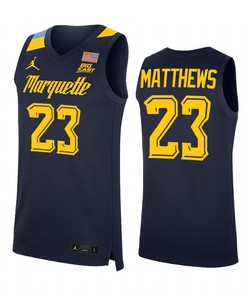 Wesley Matthews 23 Marquette Golden Eagles Alumni Uniform Jersey College Basketball Blue