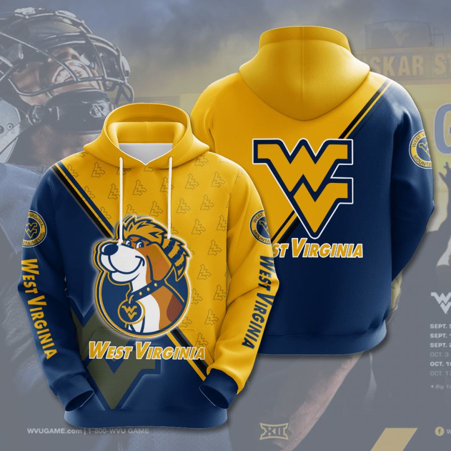 West Virginia Mountaineers Custom All Over Print Hoodie 3D 1
