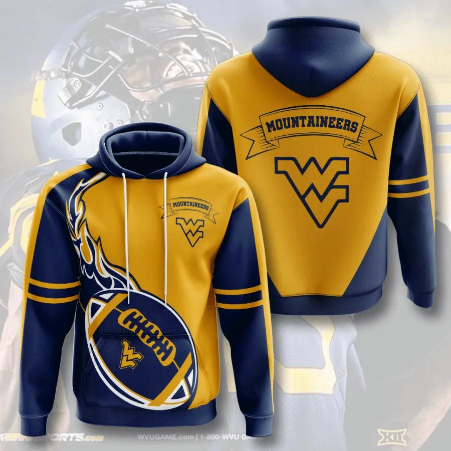 West Virginia Mountaineers Fire Ball Heat 3D Hoodie West Virginia Mountaineers NCAA Gifts