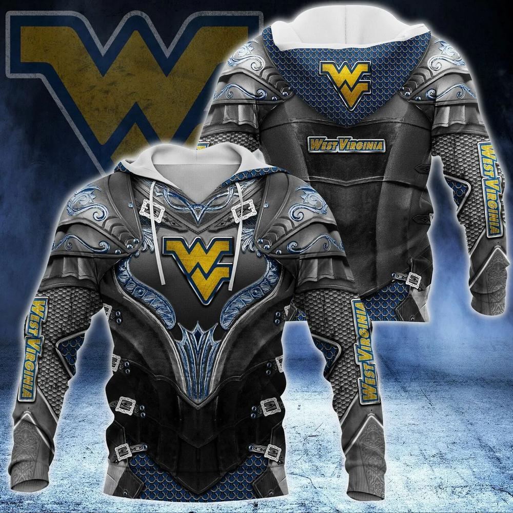 West Virginia Mountaineers Knights Templar Armor Vintage for Fan 3D Hoodie College Gifts