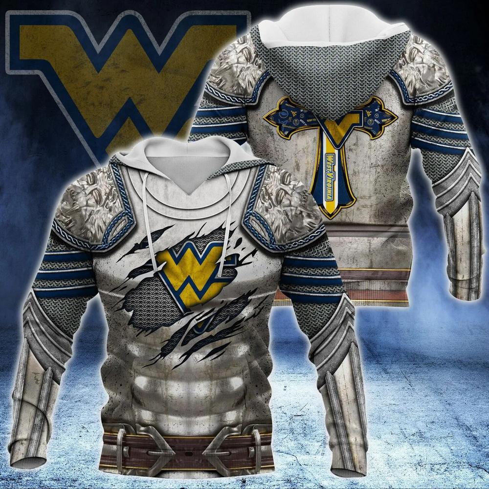 West Virginia Mountaineers Knights Templar Armor for Fan 3D Hoodie Unique West Virginia Mountaineers Gifts