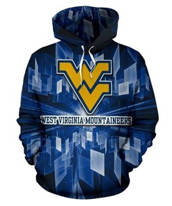 West Virginia Mountaineers Lightning 3D All Over Print Zip Hoodie Gifts for NCAA Fans
