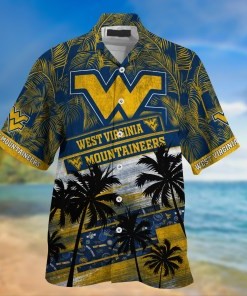 West Virginia Mountaineers NCAA Palm Tree Pattern Hawaii Shirt For Sports Fans