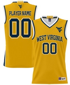 West Virginia Mountaineers NIL Men Basketball Custom Jersey - Gold