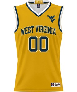 West Virginia Mountaineers NIL Men Basketball Custom Jersey - Gold