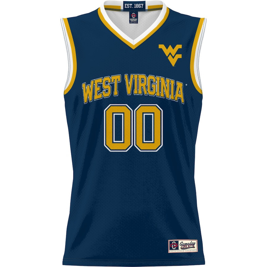 West Virginia Mountaineers NIL Men Basketball Custom Jersey - Navy