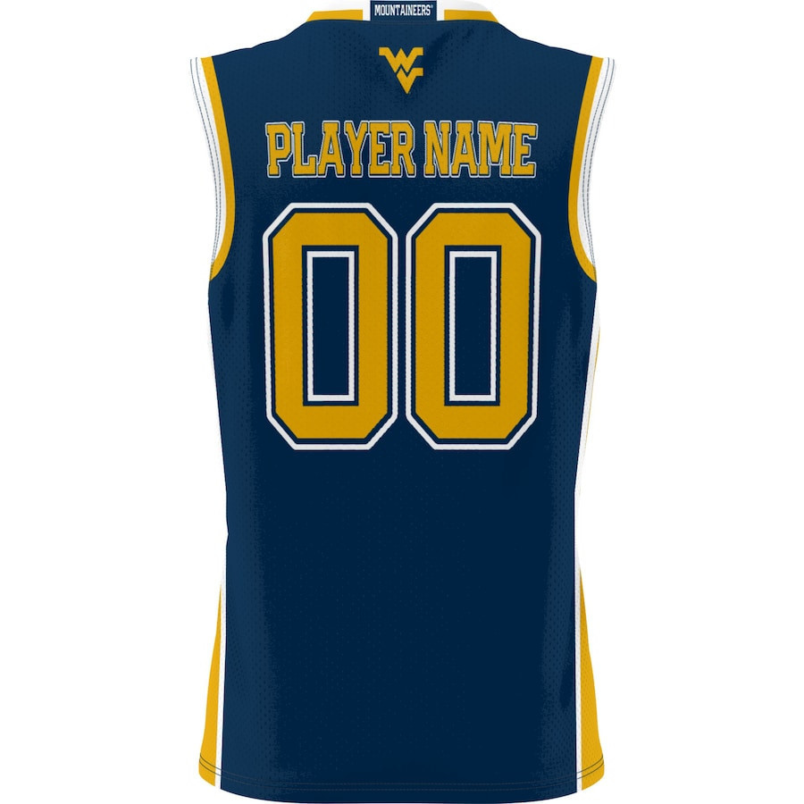 West Virginia Mountaineers NIL Men Basketball Custom Jersey - Navy