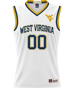West Virginia Mountaineers NIL Men Basketball Custom Jersey - White
