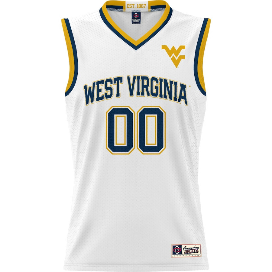 West Virginia Mountaineers NIL Men Basketball Custom Jersey - White