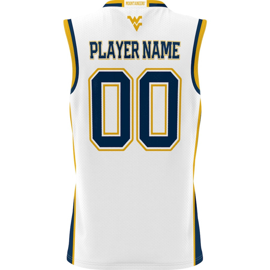 West Virginia Mountaineers NIL Men Basketball Custom Jersey - White