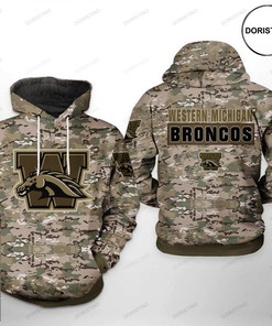 Western Michigan Broncos NCAA Camo Veteran Awesome 3D Hoodie