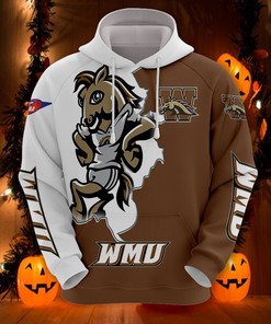 Western Michigan University Hoodie 3D Zip Hoodie Mascot Long Sleeve Gift for Fan