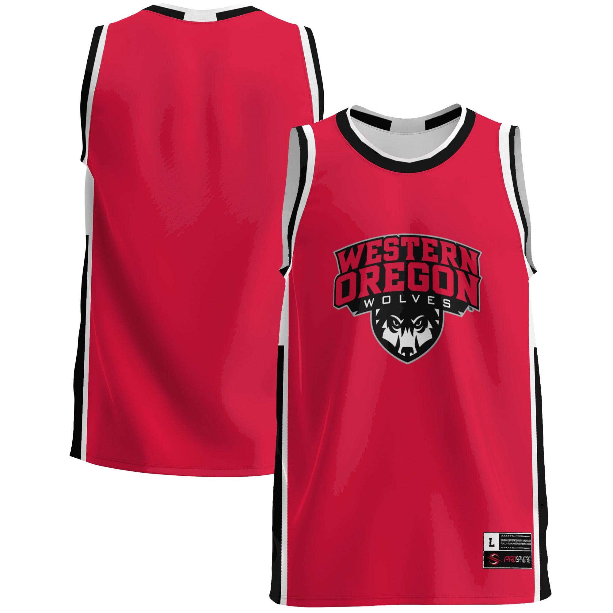 Western Oregon Wolves Basketball Jersey - Red Ncaa