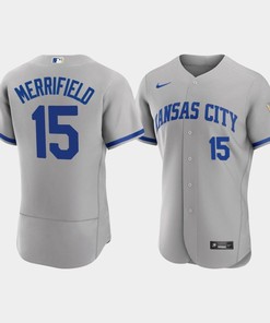 Whit Merrifield 15 Kansas City Royals Men's 2022-23 Road Jersey - Gray Jersey