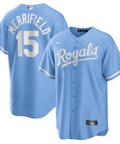 Whit Merrifield Kansas City Royals Alternate Replica Player Jersey Light Blue Mlb
