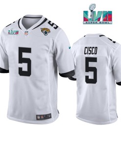 White Andre Cisco 5 Jacksonville Jaguars Super Bowl LVII Super Bowl LVII White Men Game Jersey- White