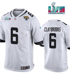 White Chris Claybrooks 6 Jacksonville Jaguars Super Bowl LVII Super Bowl LVII White Men Game Jersey- White