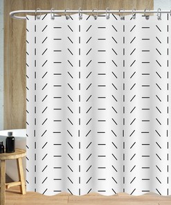 White Farmhouse Boho Shower Curtain for a Modern Bathroom