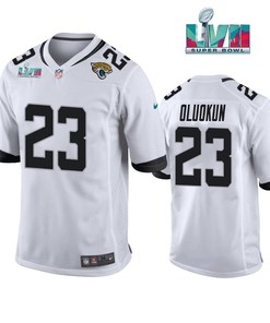 White Foyesade Oluokun 23 Jacksonville Jaguars Super Bowl LVII Super Bowl LVII White Men Game Jersey- White