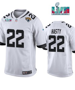 White Jamycal Hasty 22 Jacksonville Jaguars Super Bowl LVII Super Bowl LVII White Men Game Jersey- White