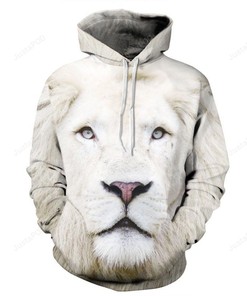 White Lion 3D Hoodie Zip Hoodie