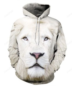 White Lion 3D Hoodie Zip Hoodie
