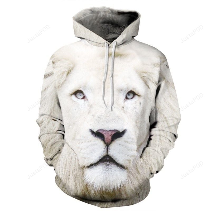 White Lion 3D Hoodie Zip Hoodie