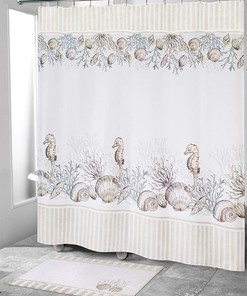 White Shower Curtain from the Destin Collection by Avanti Linens