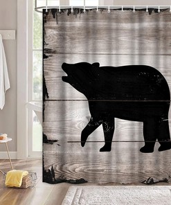 Wild Animal Themed Shower Curtain with Modern Design for Bathroom Decor
