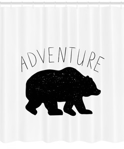 Wild Bear Nature Adventure Shower Curtain for Nature Love Bathroom Decor